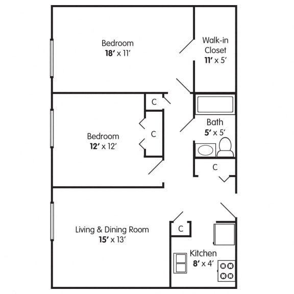 Floor Plans of Spruce Village Apartments in Martinsville, VA